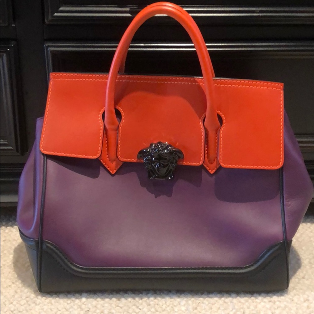 Versace Palazzo Empire Bag in Violet + Orange